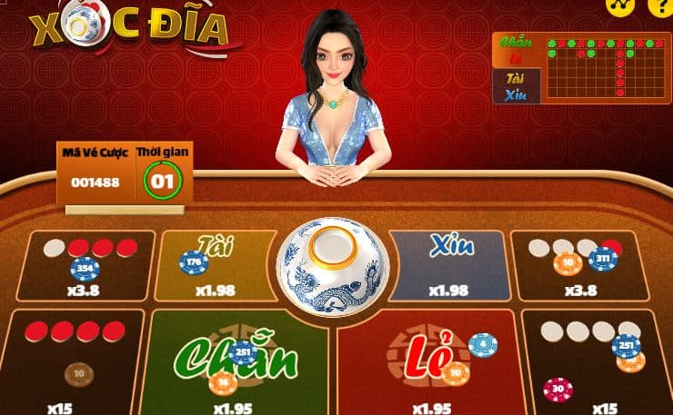 Chơi Xóc đĩa kiểu gấp thếp