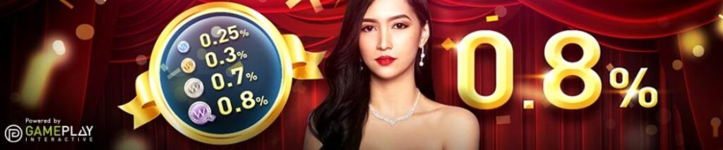 hoàn trả Live Casino ngay lập tức lên đến 0,8%