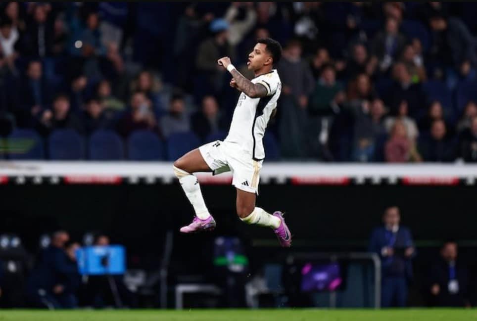 Màn ăn mừng của Rodrygo trong trận đấu La Liga giữa Real Madrid vs Villarreal, thứ Hai (18/12/2023)