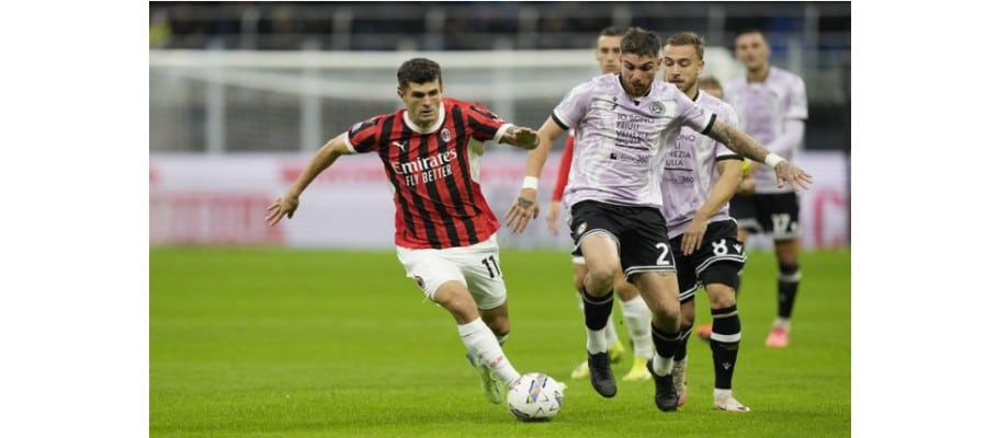 Soi kèo trận Udinese vs AC Milan lúc 01h45 ngày 12/04/2025